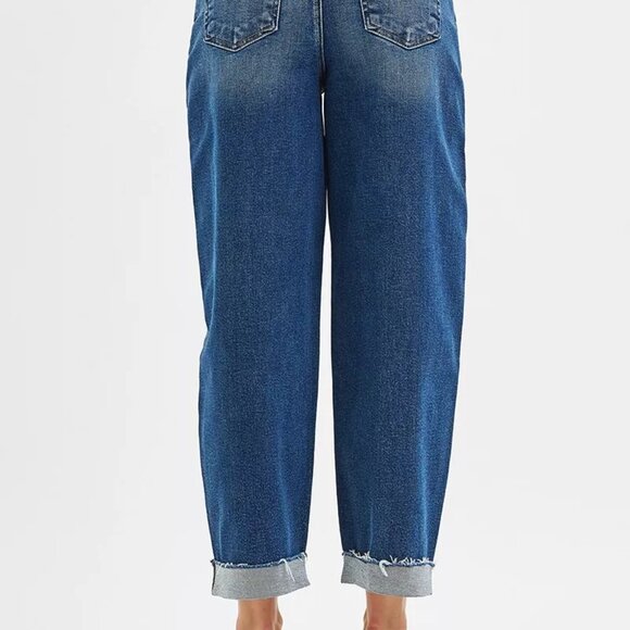 RISEN High Rise Fit Barrel Cuffed Jeans - Picture 5 of 6